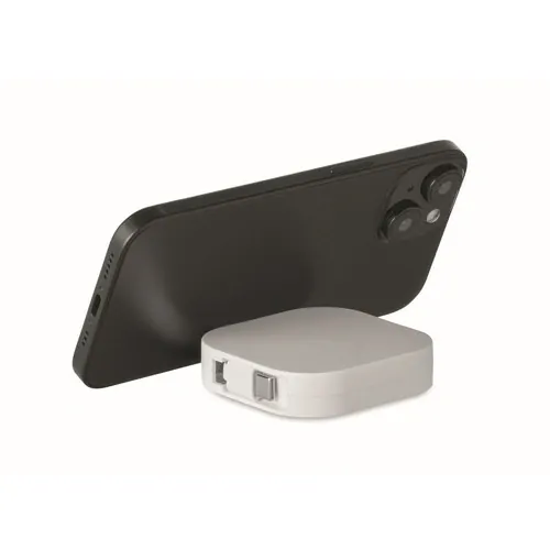 Cable de carga retráctil 100 W con soporte personalizable ref MO2924 - Open Blanco