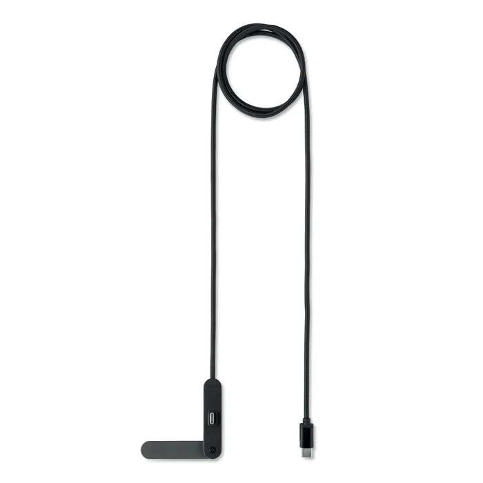 Cable USB-C 60 W con soporte Nifty personalizable ref mo3192 - Back Negro