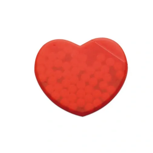 Dispensador de caramelos corazón con menta fresca ref MO7158 - Front Rojo
