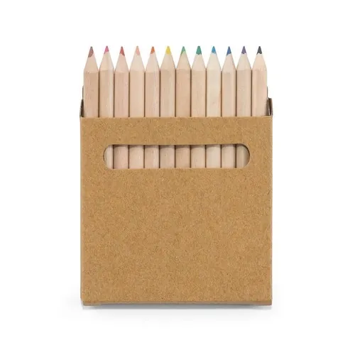 Caja de cartón con 12 lápices de colores en madera ref 91747 - Natural 02