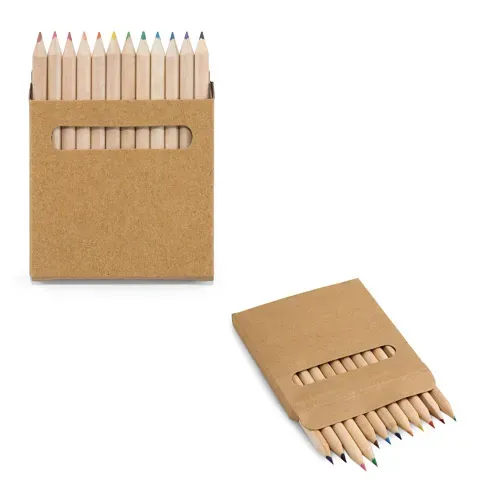 Caja de cartón con 12 lápices de colores en madera ref 91747 - vista 1