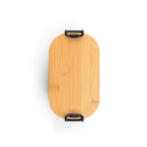 Caja hermética de PP con tapa de bambú personalizable ref 94390 - Negro