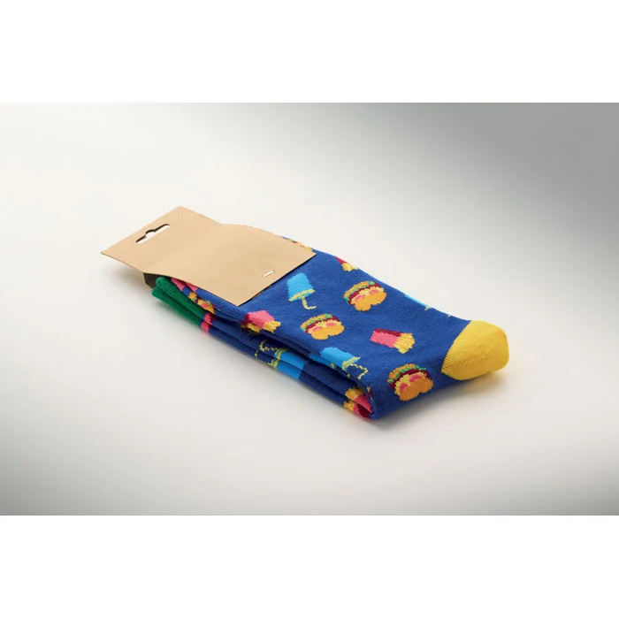 Calcetines estampados Funny talla L personalizables ref mo3101 - Azul Royal Side