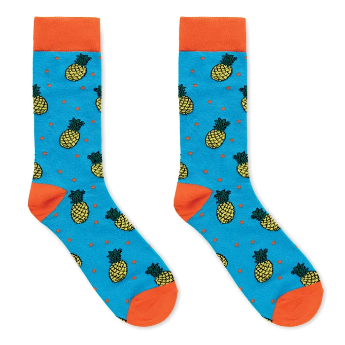 Calcetines estampados Funny talla L personalizables ref mo3101 - Back Turquesa