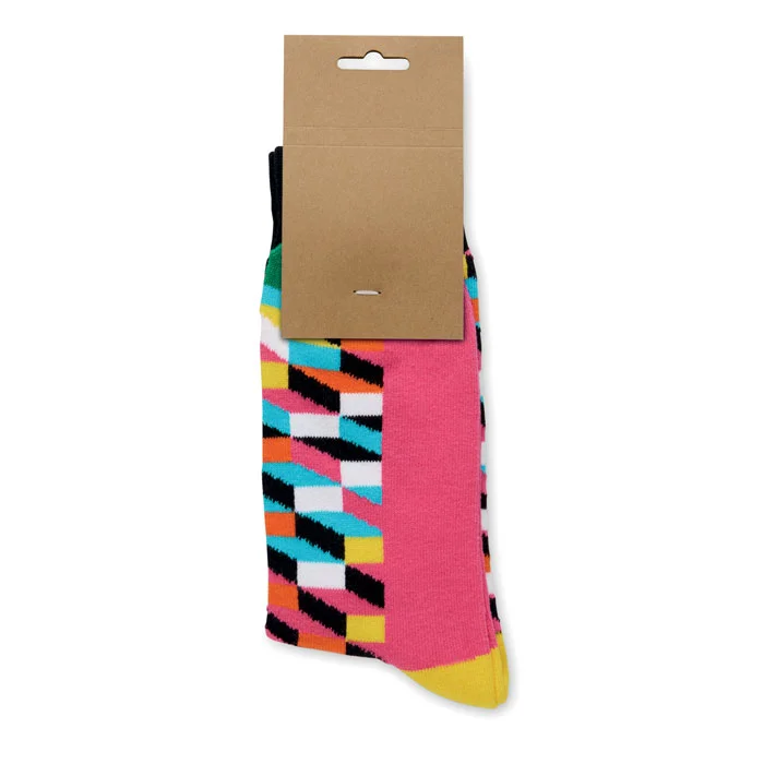 Calcetines estampados Funny talla L personalizables ref mo3101 - Fucsia Abierta