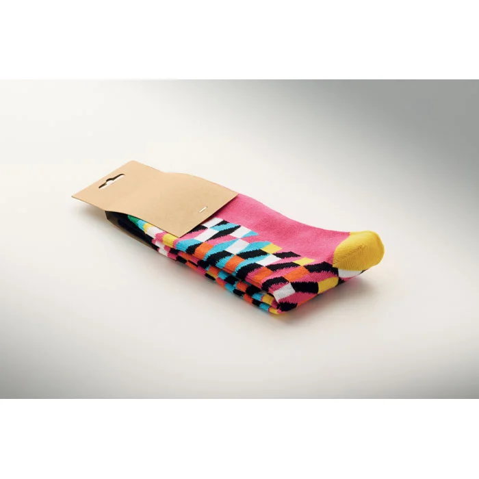 Calcetines estampados Funny talla L personalizables ref mo3101 - Fucsia Side