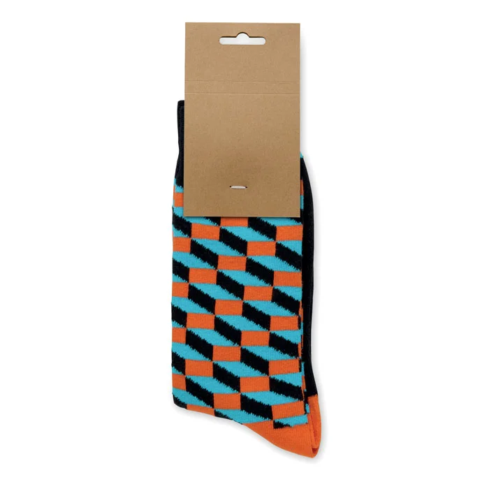 Calcetines estampados Funny talla L personalizables ref mo3101 - Naranja Abierta