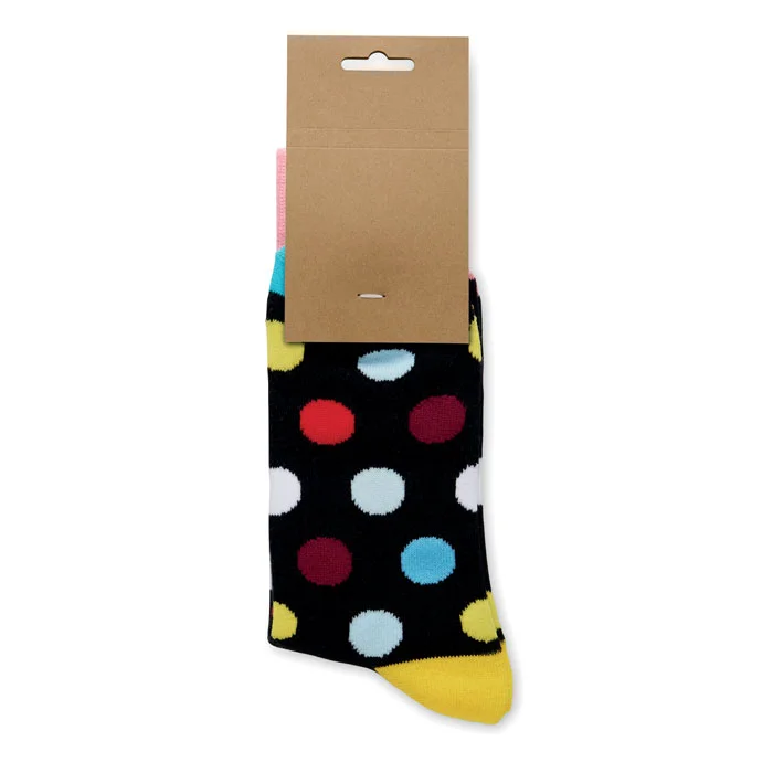 Calcetines estampados Funny talla L personalizables ref mo3101 - Negro Abierta