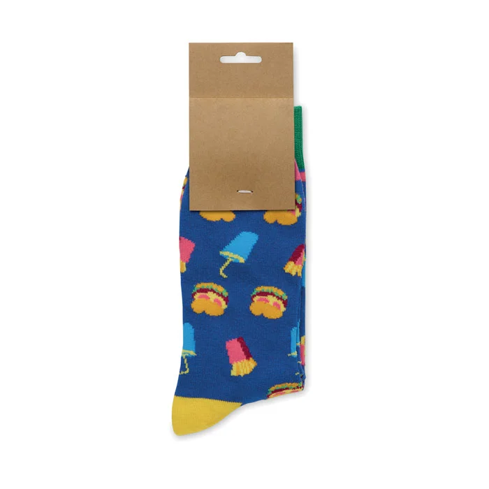 Calcetines estampados Funny talla M personalizables ref mo3100 - Azul Royal 00