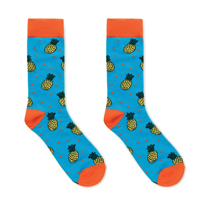 Calcetines estampados Funny talla M personalizables ref mo3100 - Back Turquesa