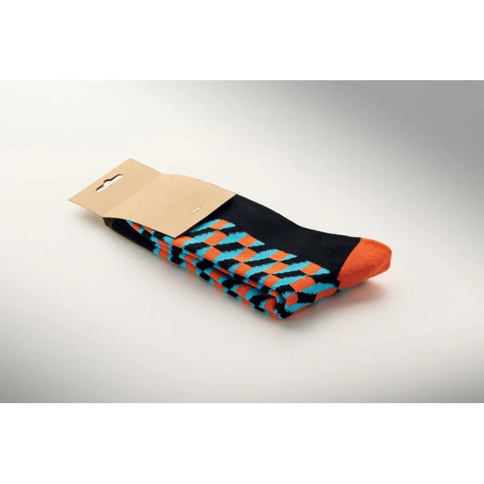 Calcetines estampados Funny talla M personalizables ref mo3100 - Naranja Side