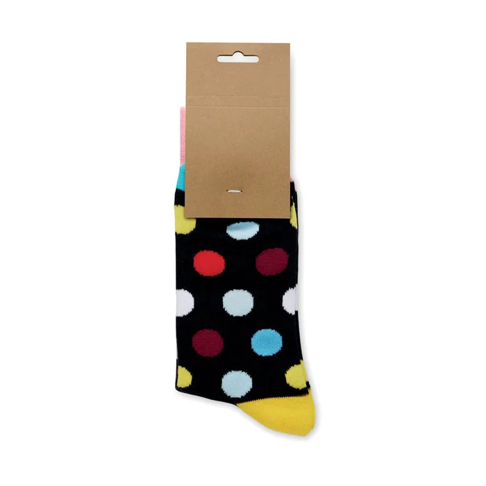 Calcetines estampados Funny talla M personalizables ref mo3100 - Negro Abierta
