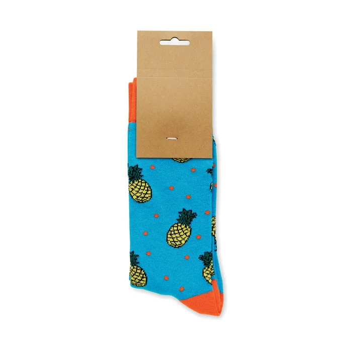 Calcetines estampados Funny talla M personalizables ref mo3100 - Turquesa Abierta
