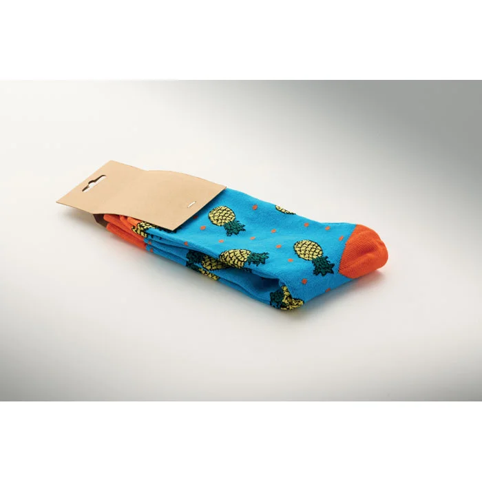 Calcetines estampados Funny talla M personalizables ref mo3100 - Turquesa Side