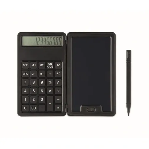 Calculadora LCD Clerk con tableta de escritura personalizable ref MO2845 - Front Negro