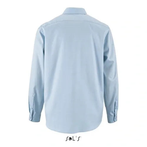 Camisa de espiguilla manga larga tejido algodón ref S02102 - Azul Cielo Back