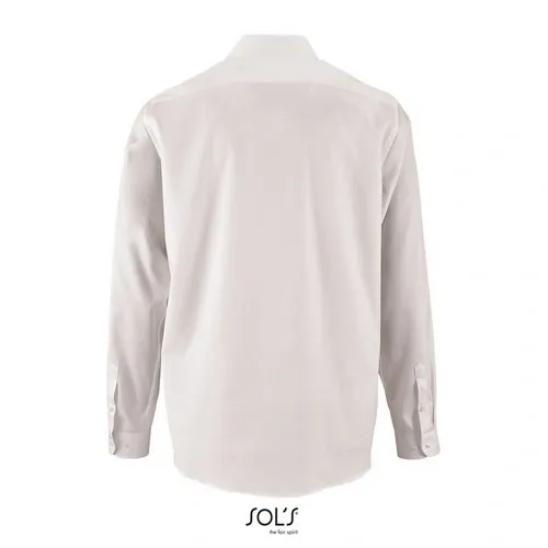 Camisa de espiguilla manga larga tejido algodón ref S02102 - Blanco Back