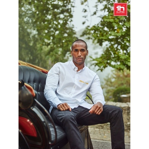 Camisa oxford unisex de manga larga con puños ajustables ref 30196