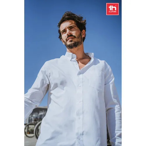 Camisa oxford unisex de manga larga con puños ajustables ref 30196