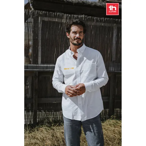 Camisa oxford unisex de manga larga con puños ajustables ref 30196