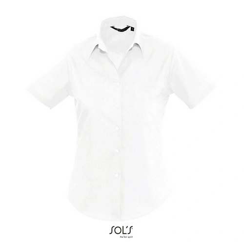 Camisa popelín manga corta para mujer con bolsillo ref S16070