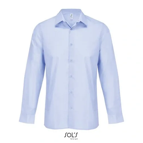 Camisa popelina manga larga reciclada para empresas ref S04770 - Azul Cielo