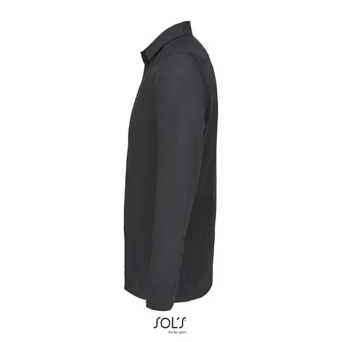 Camisa popelina manga larga reciclada para empresas ref S04770 - Negro Side