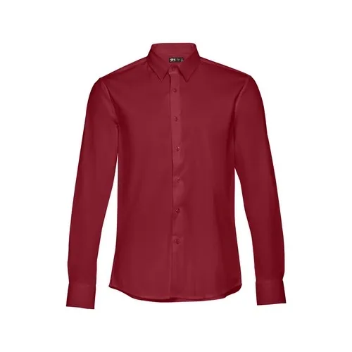 Camisa popelina unisex de manga larga con puños ajustables ref 30151 - Burdeos 01