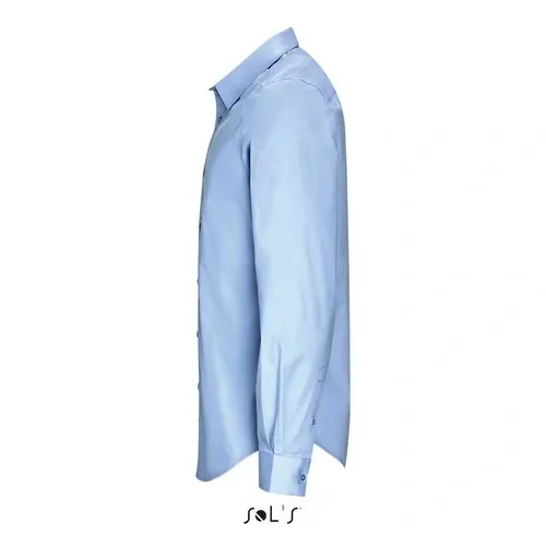 Camisa stretch manga larga fácil cuidado ref S01426 - Azul Claro Side