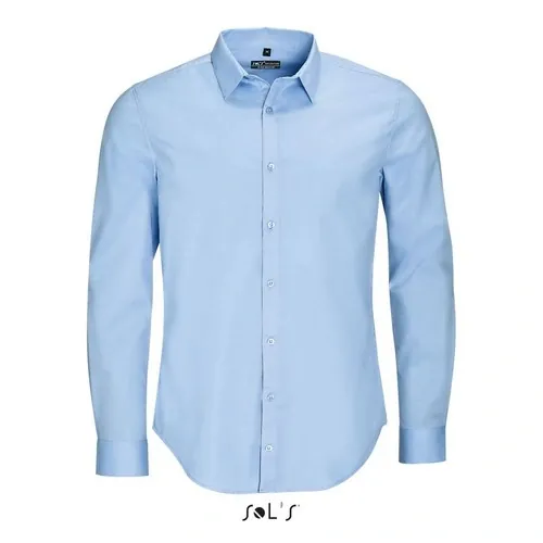 Camisa stretch manga larga fácil cuidado ref S01426 - Azul Claro