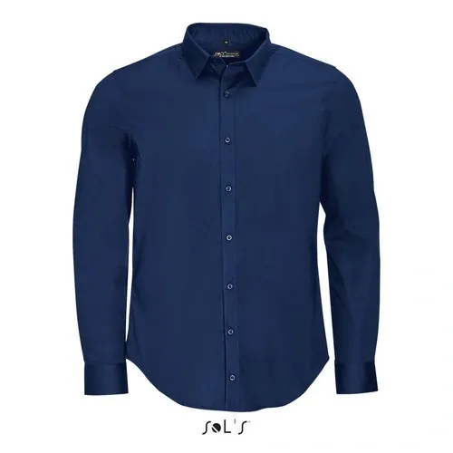 Camisa stretch manga larga fácil cuidado ref S01426 - Azul Oscuro