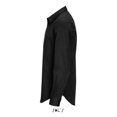 Camisa stretch manga larga fácil cuidado ref S01426 - Negro Side