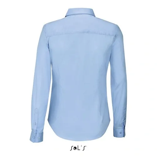 Camisa stretch manga larga para mujer fácil cuidado ref S01427 - Azul Claro Back