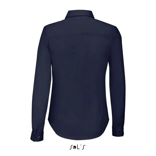 Camisa stretch manga larga para mujer fácil cuidado ref S01427 - Azul Oscuro Back