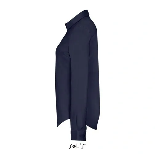 Camisa stretch manga larga para mujer fácil cuidado ref S01427 - Azul Oscuro Side