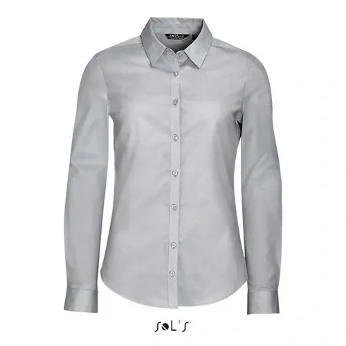 Camisa stretch manga larga para mujer fácil cuidado ref S01427 - Gris Perla