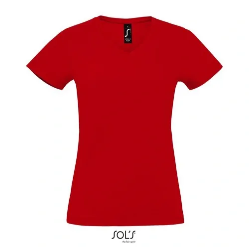 Camiseta de cuello pico algodón para mujer 130GSM ref S02941