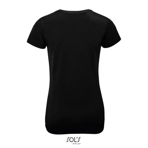 Camiseta de cuello redondo para mujer sin etiqueta 190GSM ref S02946 - Negro Profundo Back