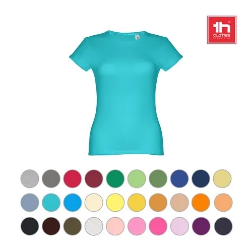 Camiseta entallada mujer algodón con cuello fino ref 30108 - 00