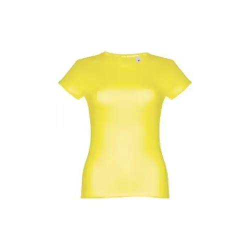 Camiseta entallada mujer algodón con cuello fino ref 30108 - Amarillo Limon