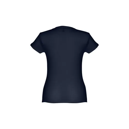 Camiseta entallada mujer algodón con cuello fino ref 30108 - Azul Eclipse 02