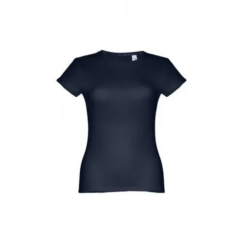 Camiseta entallada mujer algodón con cuello fino ref 30108 - Azul Eclipse