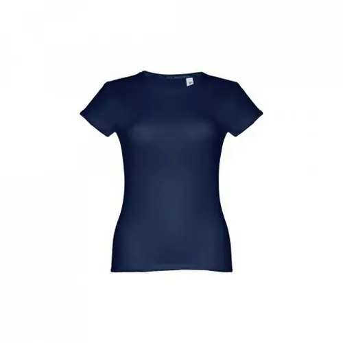 Camiseta entallada mujer algodón con cuello fino ref 30108 - Azul