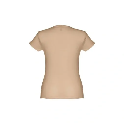 Camiseta entallada mujer algodón con cuello fino ref 30108 - Marron Claro Back