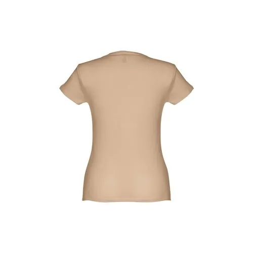 Camiseta entallada mujer algodón con cuello fino ref 30108 - Marron Claro