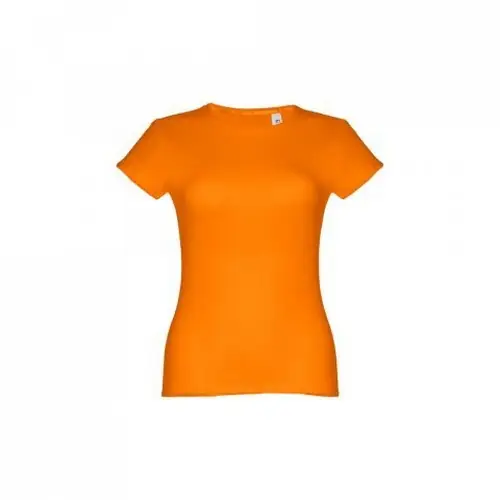 Camiseta entallada mujer algodón con cuello fino ref 30108 - Naranja