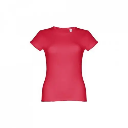 Camiseta entallada mujer algodón con cuello fino ref 30108 - Rojo