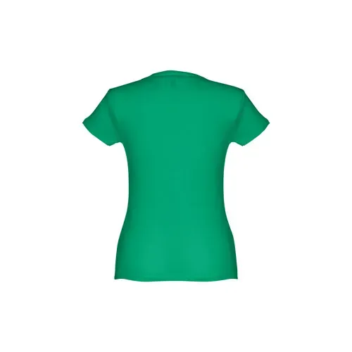 Camiseta entallada mujer algodón con cuello fino ref 30108 - Verde 01