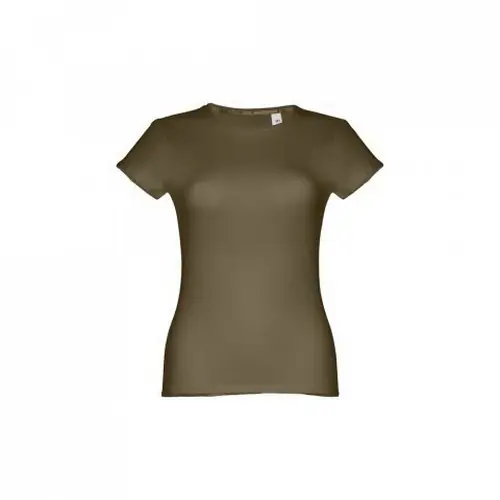 Camiseta entallada mujer algodón con cuello fino ref 30108 - Verde Militar