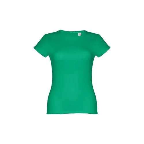 Camiseta entallada mujer algodón con cuello fino ref 30108 - Verde